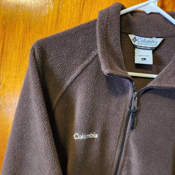 Women's Large Columbia Sportswear Brown Full Zip Fleece Jacket - Picture 3 of 10
